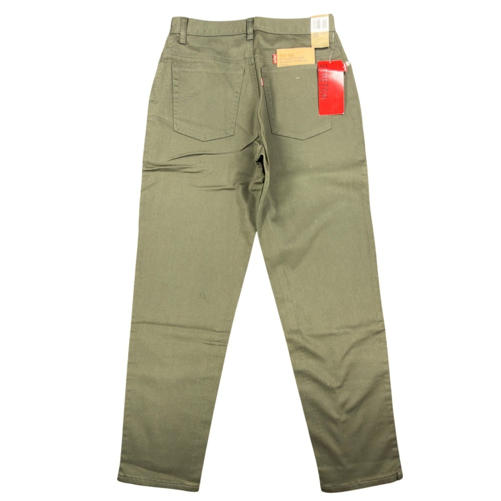 Levi's Y2K 550 Relaxed Tapered Jeans Womens 12 Olive Green NWT Stretch Deadstock